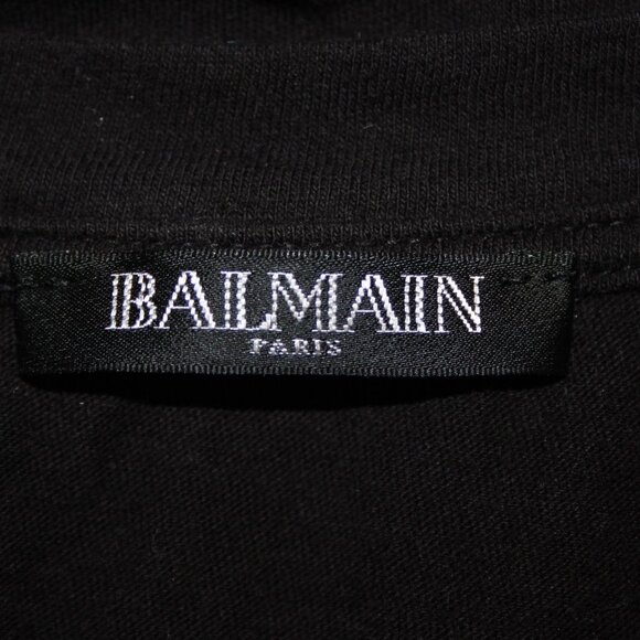 Balmain Paris Sz 38 Black White '#Do You Speak Balmain' Cotton Oversize T Shirt - Picture 9 of 14